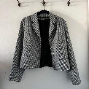 Checkered Cropped Blazer